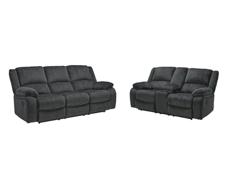 Draycoll 2-Piece Sofa and Loveseat (Reclining Sofa, Reclining Loveseat with Console)