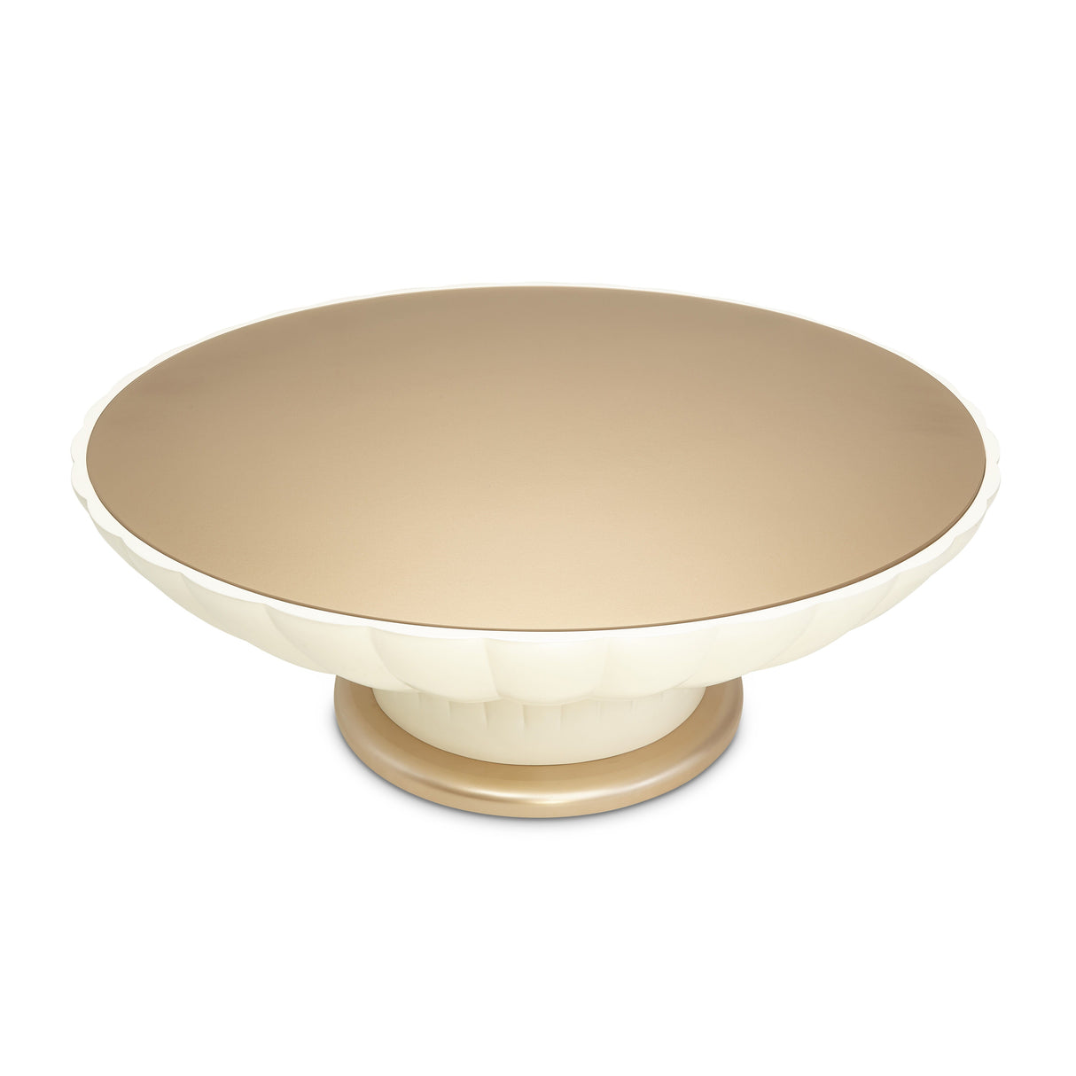 La Rachelle - Scalloped Round Cocktail Table - Champagne