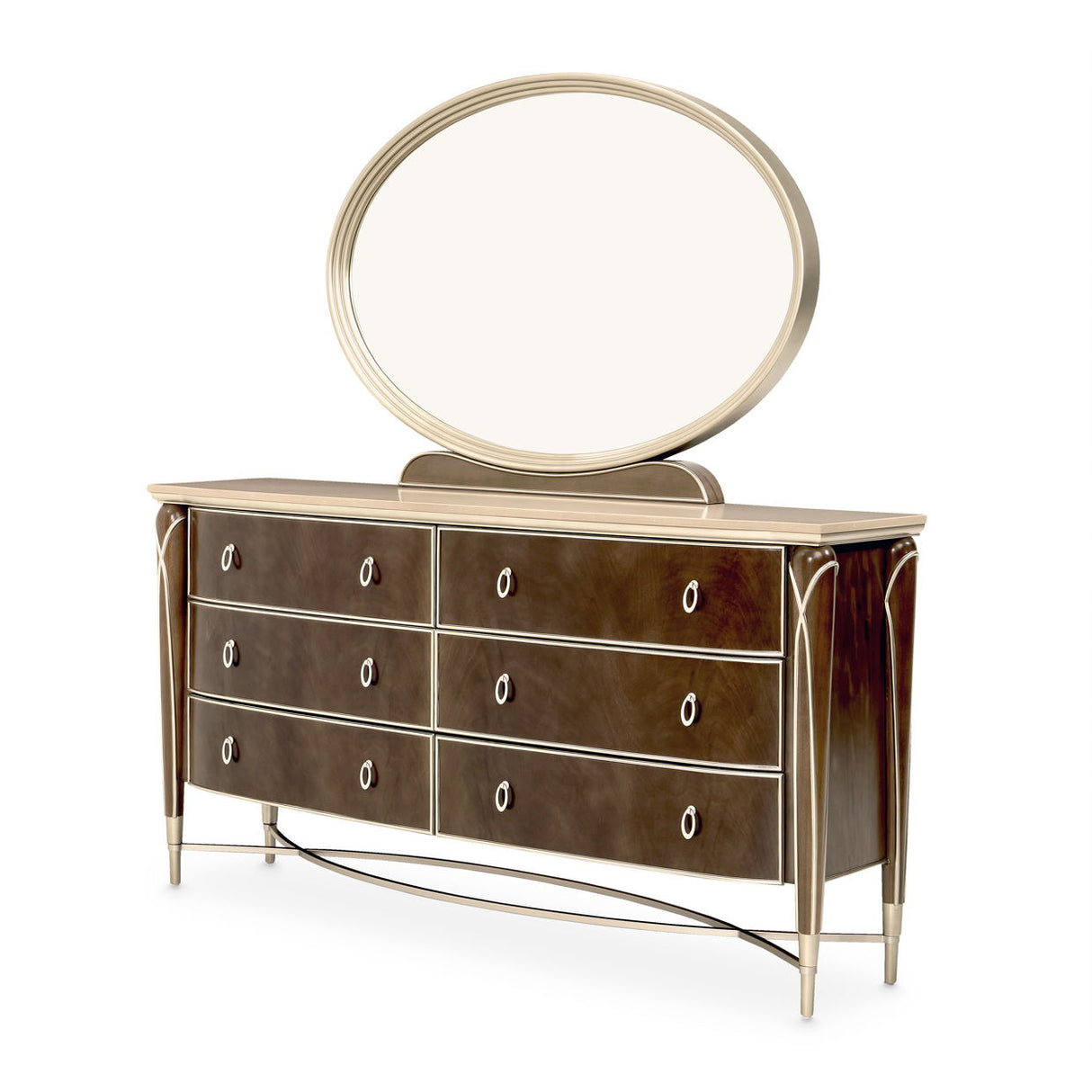 Villa Cherie - Dresser & Mirror - Hazelnut