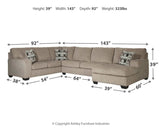 80702 4-Piece Sectional with Ottoman (Ballinasloe Oversized Ottoman, Ballinasloe Right-Arm Facing Corner Chaise, Ballinasloe Armless Loveseat, Ballinasloe Left-Arm Facing Sofa)