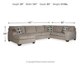 Ballinasloe 3-Piece Sectional with Chaise (Color: Platinum, Sectional Orientation: Left Arm Facing)