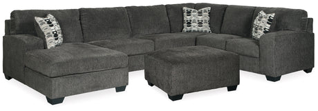 Ballinasloe 4-Piece Sectional with Ottoman (Oversized Ottoman, Left-Arm Facing Corner Chaise, Armless Loveseat, Right-Arm Facing Sofa)