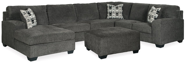 Ballinasloe 4-Piece Sectional with Ottoman (Oversized Ottoman, Left-Arm Facing Corner Chaise, Armless Loveseat, Right-Arm Facing Sofa)