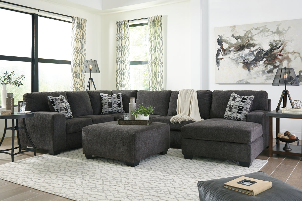 Ballinasloe 4-Piece Sectional with Ottoman (Oversized Ottoman, Right-Arm Facing Corner Chaise, Armless Loveseat, Left-Arm Facing Sofa)