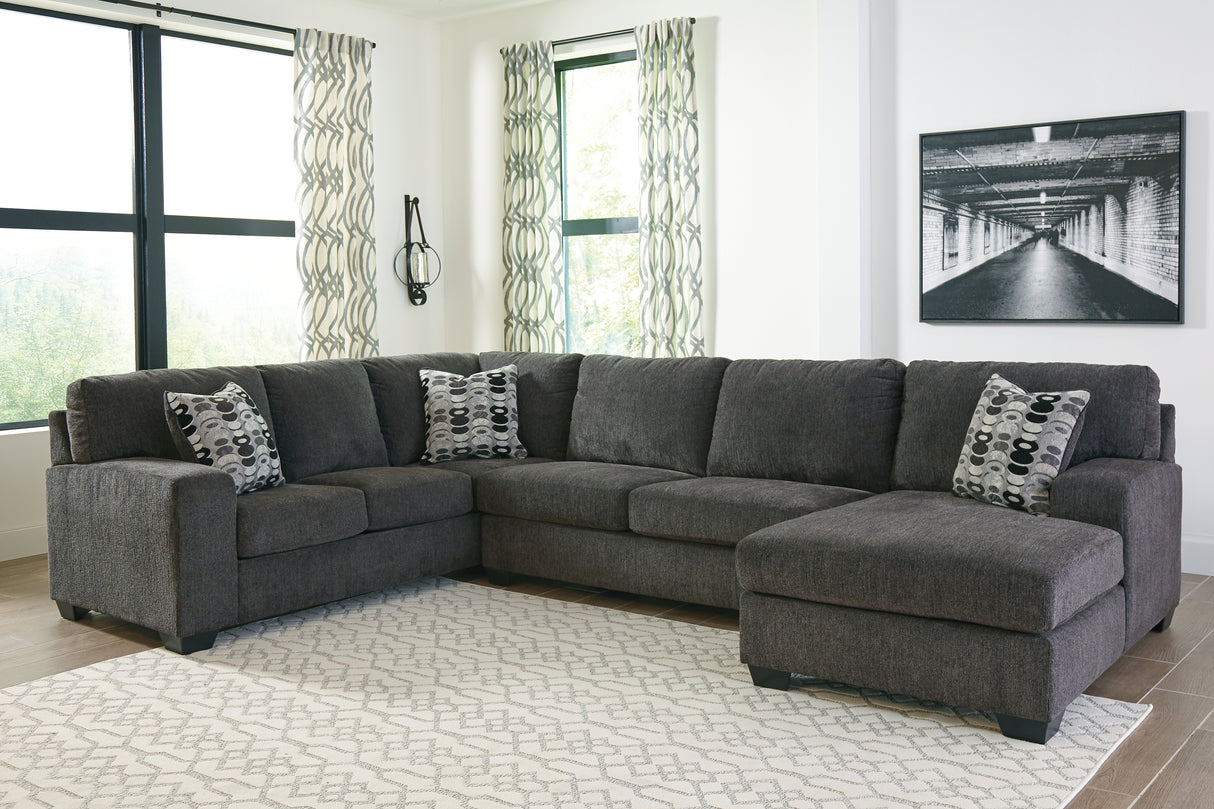 Ballinasloe 3-Piece Sectional with Chaise (Color: Smoke, Sectional Orientation: Right Arm Facing)