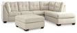 80806 3-Piece Sectional with Ottoman (Falkirk Right-Arm Facing Corner Chaise, Falkirk Left-Arm Facing Sofa, Falkirk Oversized Accent Ottoman)