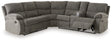 Museum 2-Piece Reclining Sectional (Color: Pewter)