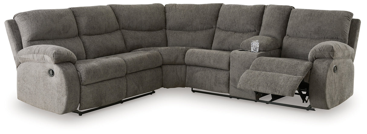 Museum 2-Piece Reclining Sectional (Color: Pewter)