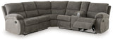 Museum 2-Piece Reclining Sectional (Color: Pewter)