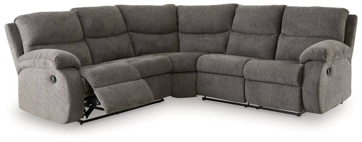 Museum 2-Piece Reclining Sectional (Color: Pewter)