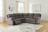 Museum 2-Piece Reclining Sectional (Color: Pewter)