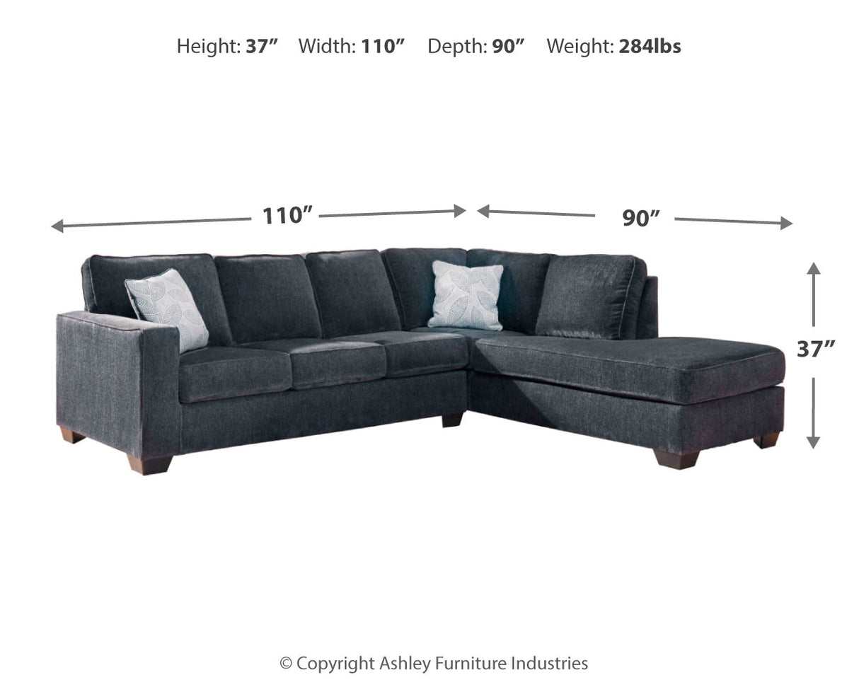Altari 2-Piece Sleeper Sectional with Chaise (Color: Slate)