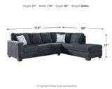 Altari 2-Piece Sleeper Sectional with Chaise (Color: Slate)