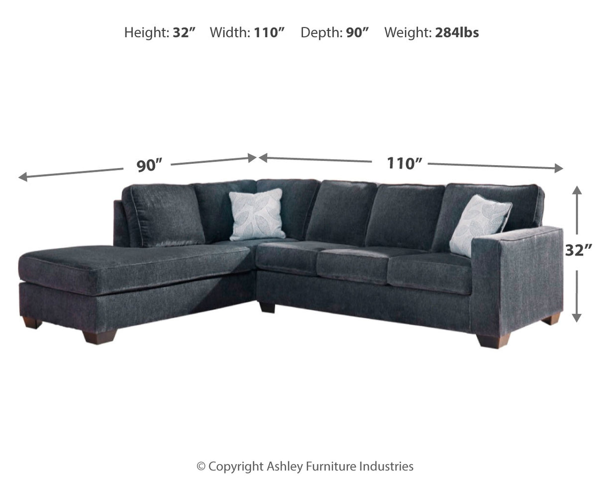 Altari 2-Piece Sleeper Sectional with Chaise (Color: Slate)
