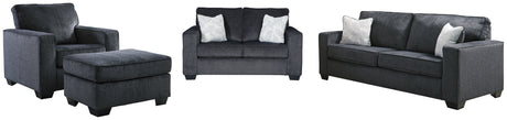 Altari 4-Piece Sofa, Loveseat, Chair and Ottoman (Ottoman, Chair, Loveseat, Sofa)