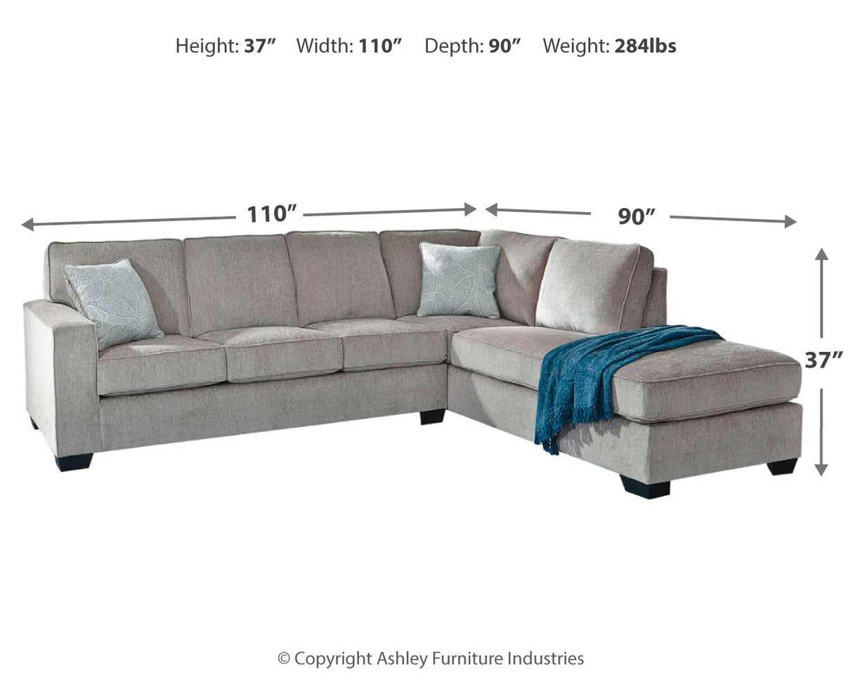 Altari 2-Piece Sleeper Sectional with Chaise (Color: Alloy)