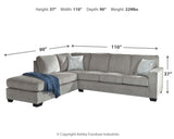 Altari 2-Piece Sectional with Chaise (Color: Alloy)
