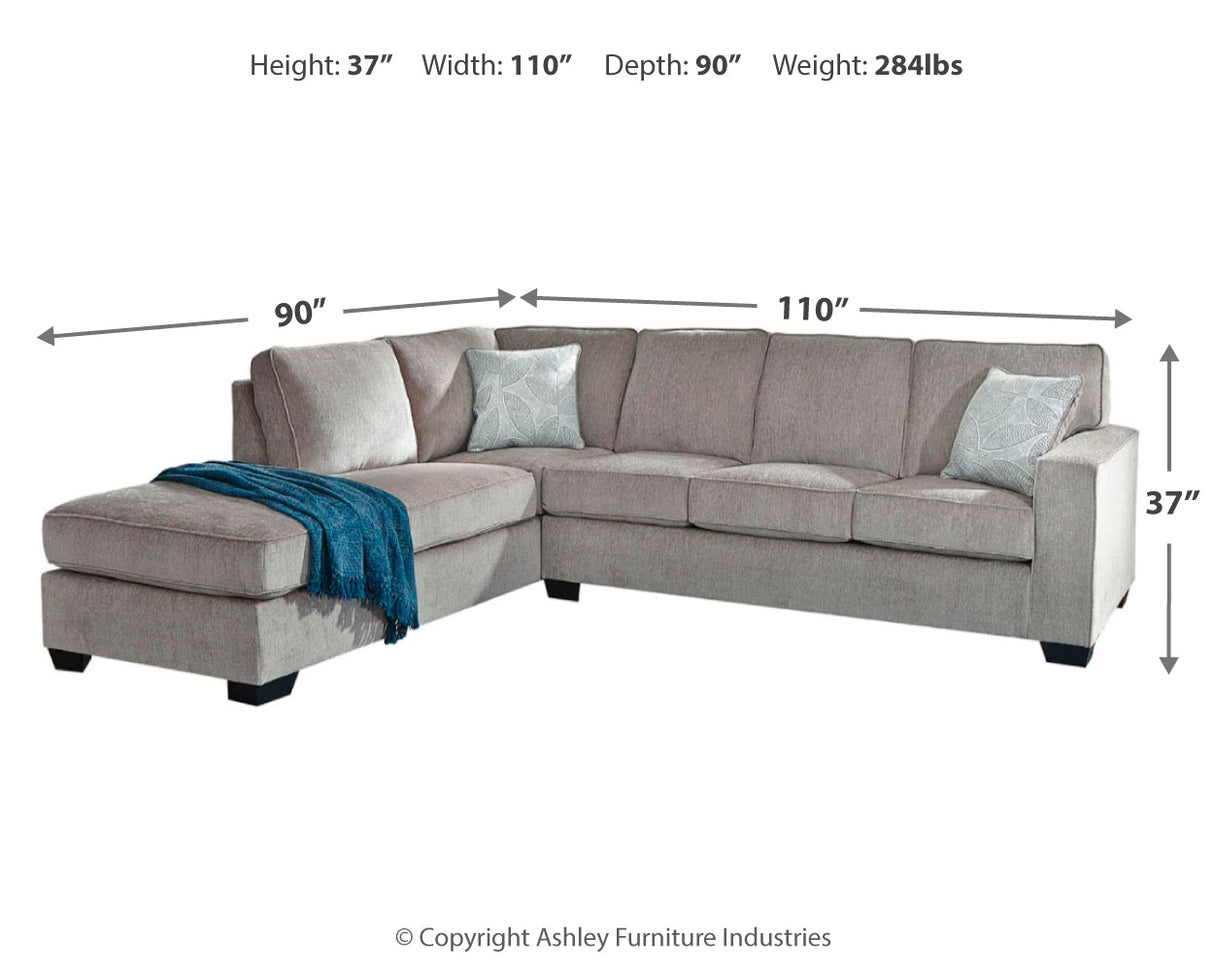 Altari 2-Piece Sleeper Sectional with Chaise (Color: Alloy)