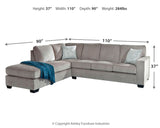 Altari 2-Piece Sleeper Sectional with Chaise (Color: Alloy)