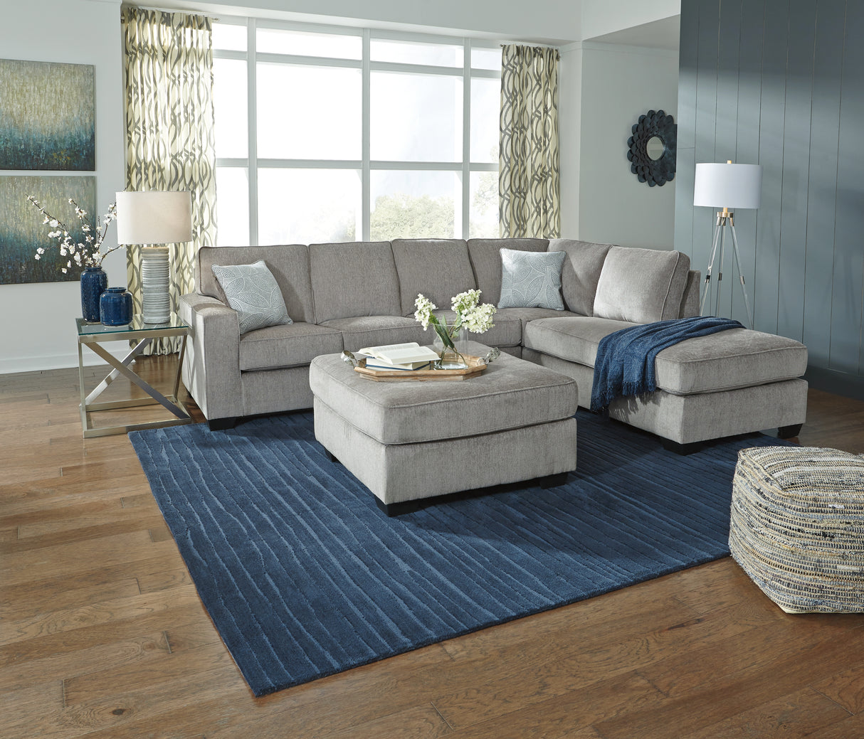 Altari 3-Piece Sectional with Ottoman (Left-Arm Facing Sofa, Right-Arm Facing Corner Chaise, Oversized Accent Ottoman)
