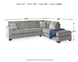 Altari 2-Piece Sectional with Chaise (Color: Alloy)