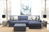 Cape May - Sofa Chaise With Comfort Coil Seating, 41" Cocktail Ottoman And 5 Accent Pillows