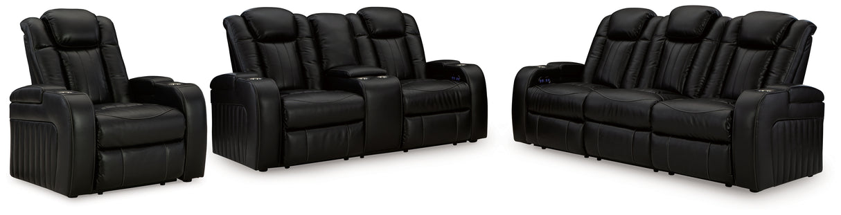 Caveman Den 3-Piece Sofa, Loveseat and Recliner (Power Reclining Sofa, Power Reclining Loveseat with Console, Power Recliner)
