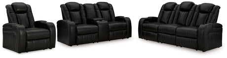 Caveman Den 3-Piece Sofa, Loveseat and Recliner (Power Reclining Sofa, Power Reclining Loveseat with Console, Power Recliner)