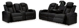 Caveman Den 2-Piece Sofa and Loveseat (Power Reclining Sofa, Power Reclining Loveseat with Console)