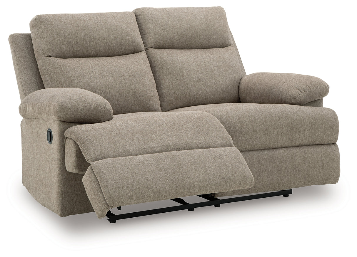 Side-Swipe Reclining Loveseat (Color: Mocha)