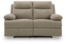 Side-Swipe Reclining Loveseat (Color: Mocha)