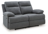 Side-Swipe Reclining Loveseat (Color: Charcoal)