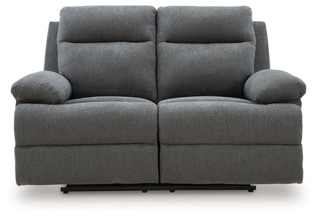 Side-Swipe Reclining Loveseat (Color: Charcoal)