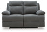 Side-Swipe Reclining Loveseat (Color: Charcoal)