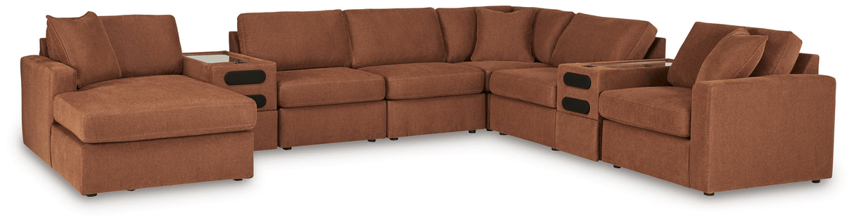 Modmax 8-Piece Sectional with Audio System and Chaise (Color: Spice, Sectional Orientation: Left Arm Facing)