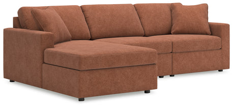 Modmax 3-Piece Sectional with Chaise (Color: Spice, Sectional Orientation: Left Arm Facing)