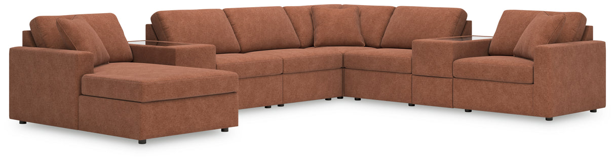 Modmax 8-Piece Sectional with Chaise (Color: Spice, Sectional Orientation: Left Arm Facing)