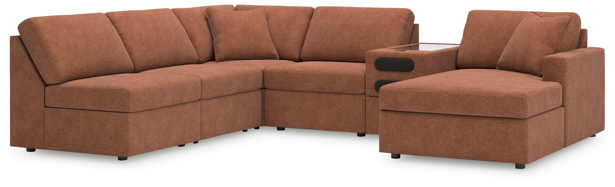 Modmax 6-Piece Sectional with Chaise (Color: Spice, Sectional Orientation: Right Arm Facing)