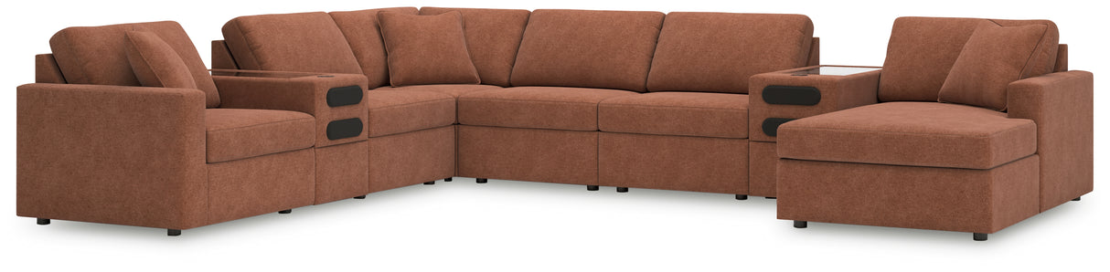 Modmax 8-Piece Sectional with Audio System and Chaise (Color: Spice, Sectional Orientation: Right Arm Facing)