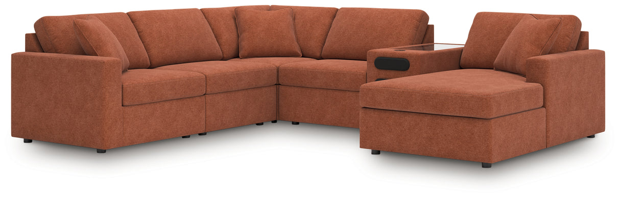 Modmax 6-Piece Sectional with Audio System and Chaise (Color: Spice, Sectional Orientation: Right Arm Facing)