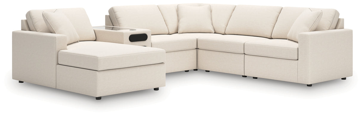 Modmax 6-Piece Sectional with Audio System and Chaise (Color: Oyster, Sectional Orientation: Left Arm Facing)