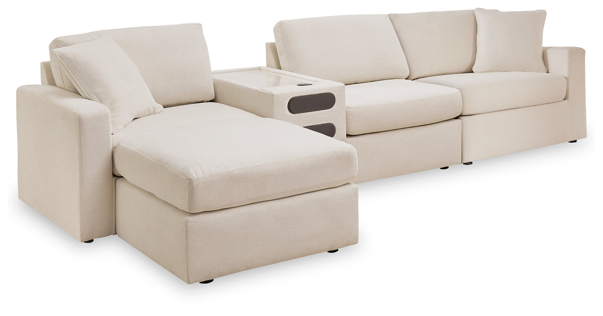 Modmax 5-Piece Sectional with Ottoman (Console with Audio System, Armless Chair, Left-Arm Facing Corner Chair, Right-Arm Facing Corner Chair, Oversized Accent Ottoman)