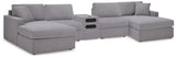 Modmax 5 Piece Sectional with Audio Console (Color: Granite)