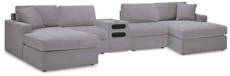 Modmax 5 Piece Sectional with Audio Console (Color: Granite)