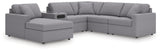 Modmax 6-Piece Sectional with Audio System and Chaise (Color: Granite, Sectional Orientation: Left Arm Facing)