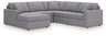 Modmax 5-Piece Sectional with Chaise (Color: Granite, Sectional Orientation: Left Arm Facing)