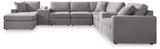 Modmax 8-Piece Sectional with Chaise (Color: Granite, Sectional Orientation: Left Arm Facing)