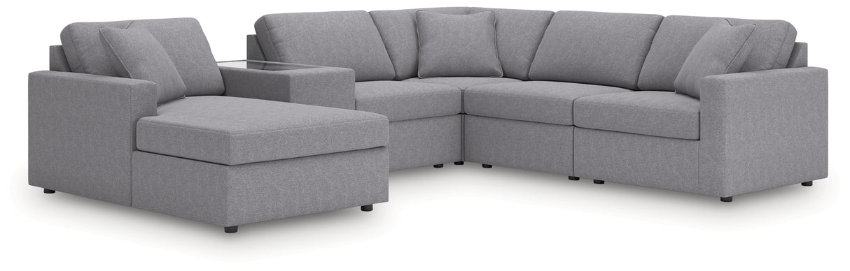Modmax 6-Piece Sectional with Chaise (Color: Granite, Sectional Orientation: Left Arm Facing)