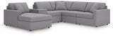 Modmax 6-Piece Sectional with Chaise (Color: Granite, Sectional Orientation: Left Arm Facing)
