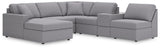 Modmax 6-Piece Sectional with Chaise (Color: Granite, Sectional Orientation: Left Arm Facing)